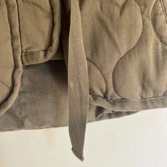 Madewell Quilted Drawstring Jacket Military Green Button Coat Size S-M - Picture 7 of 12